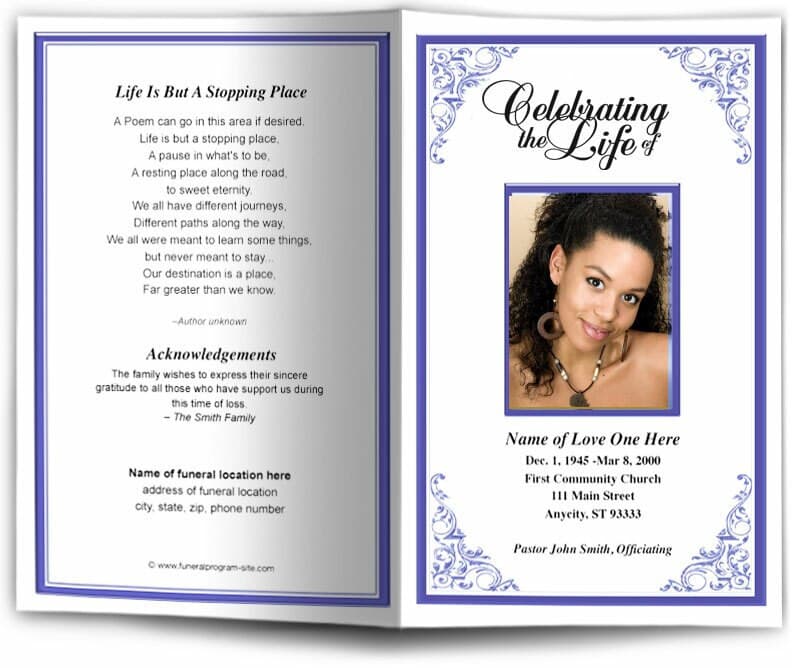 Tribute Funeral Program Template - The Funeral Program Site