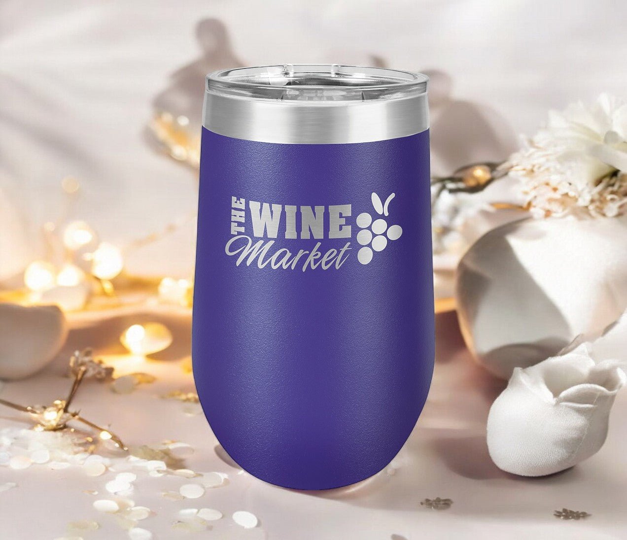 Vacuum Insulated Stemless Tumbler with Lid - Celebrate Prints