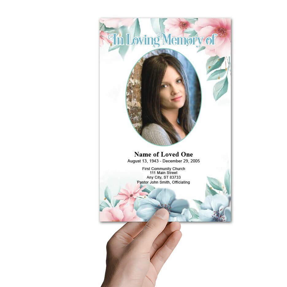Willow Watercolor Funeral Program Template - The Funeral Program Site
