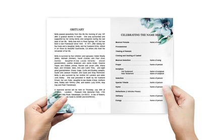 Willow Watercolor Funeral Program Template - The Funeral Program Site