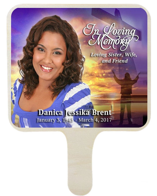 Worship All-In-One Memorial Hand Fan (Pack of 10) - Celebrate Prints