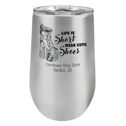 16 oz. Vacuum Insulated Stemless Tumbler with Lid - Celebrate Prints