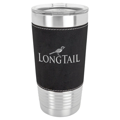 20 oz. Leatherette Insulated Vacuum Tumbler with Clear Lid - Celebrate Prints