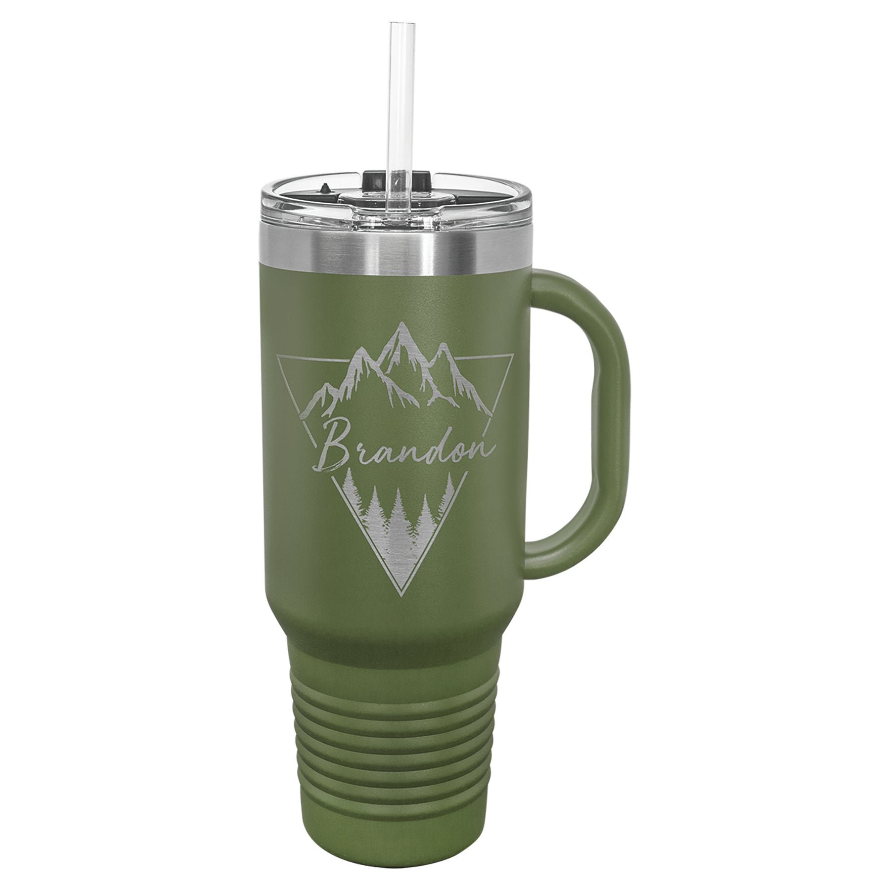 40 oz. Travel Tumbler Mug with Handle, Straw Included - Celebrate Prints