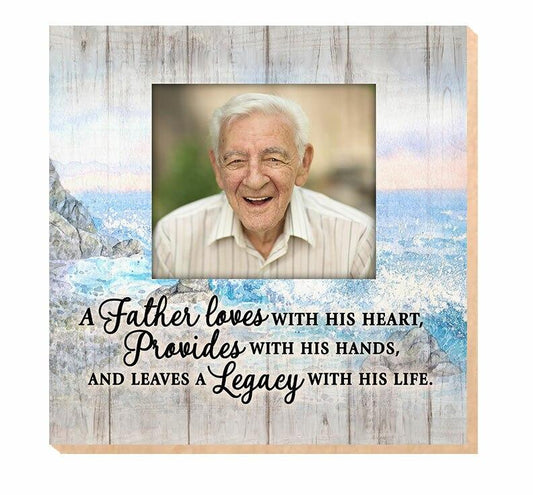 A Father Loves Memorial Photo Printed On Wood