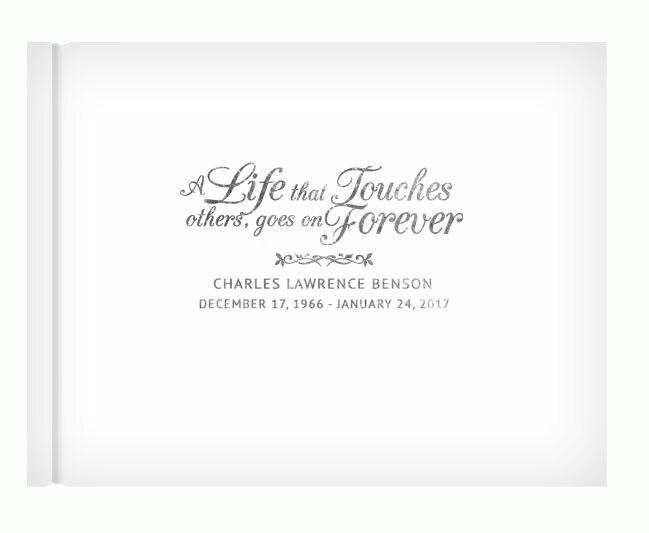 Life That Touches Foil Stamped Landscape Funeral Guest Book white