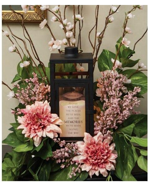 A Light Glows In Memory Black Lantern With LED Candle - Celebrate Prints
