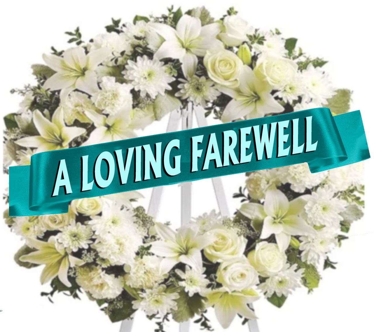 A Loving Farewell Funeral Flowers Ribbon Banner - Celebrate Prints