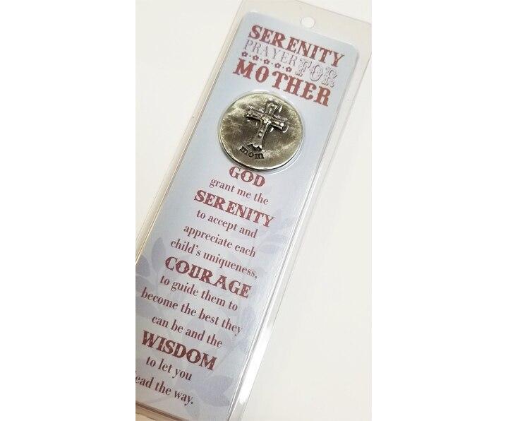 A Mother's Serenity Prayer Token and Memorial Bookmarks front