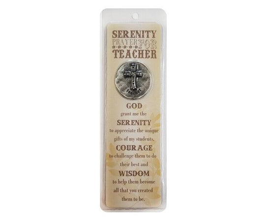 A Teacher's Serenity Prayer Token and Memorial Bookmarks