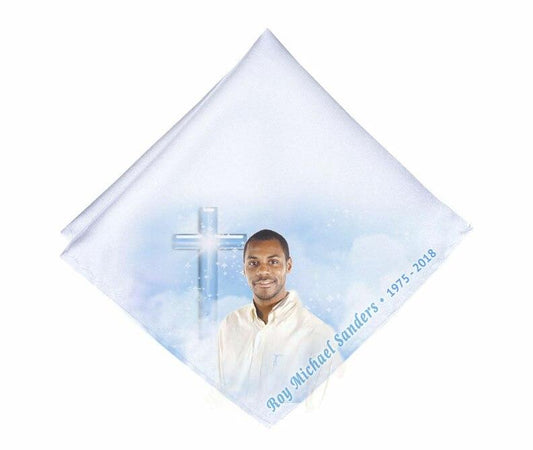 Adoration Cross Personalized Memorial Handkerchief - Celebrate Prints
