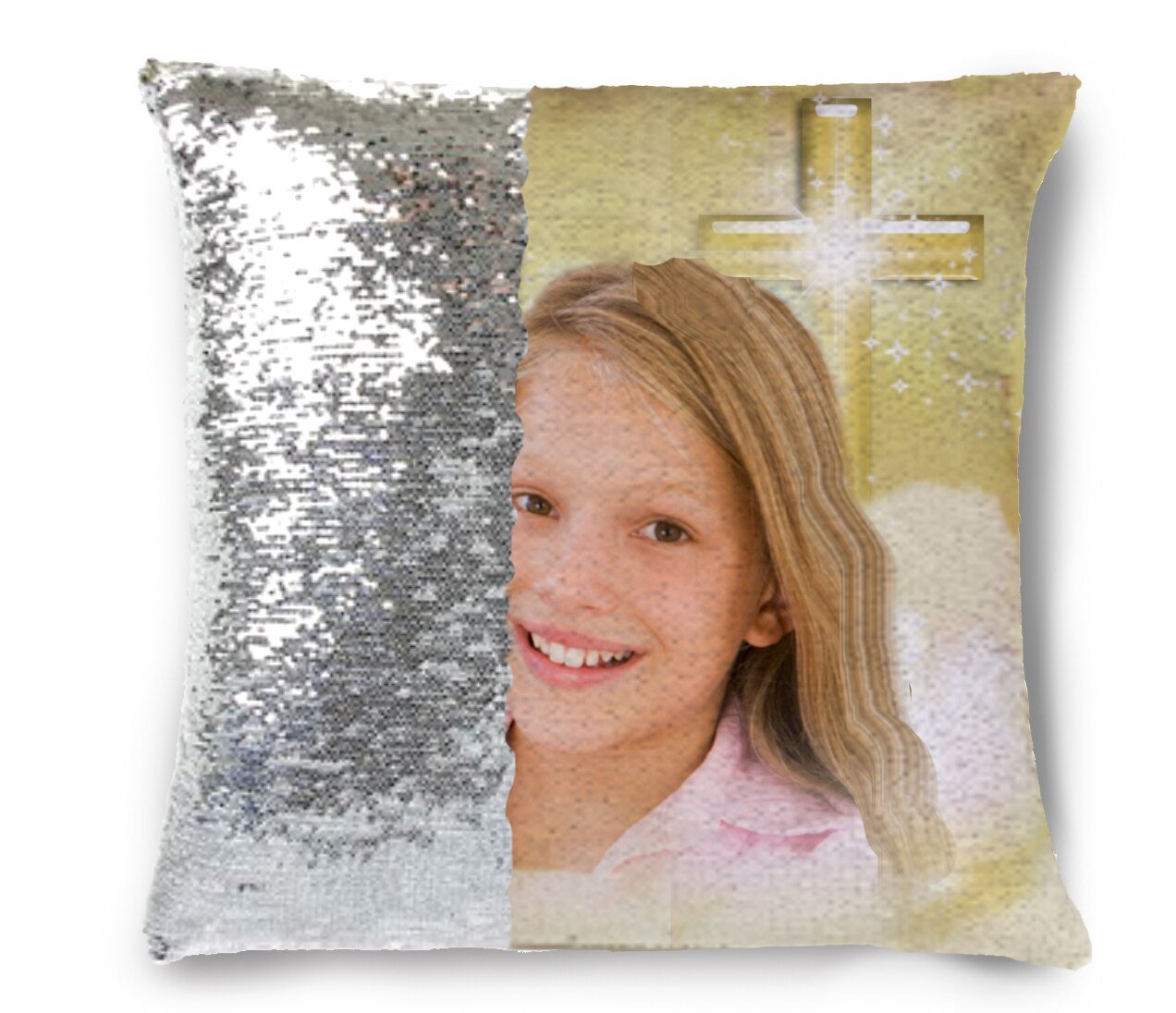 Adoration Memorial Magic Swipe Reversible Mermaid Sequin Pillow - Celebrate Prints
