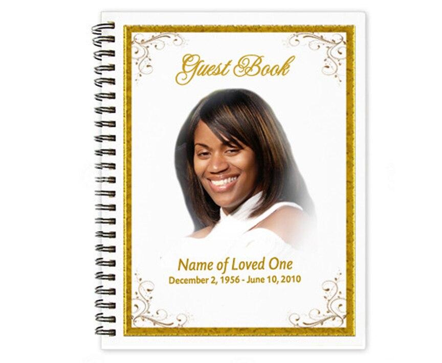 Affinity Spiral Wire Bind Memorial Guest Book Sign In with photo