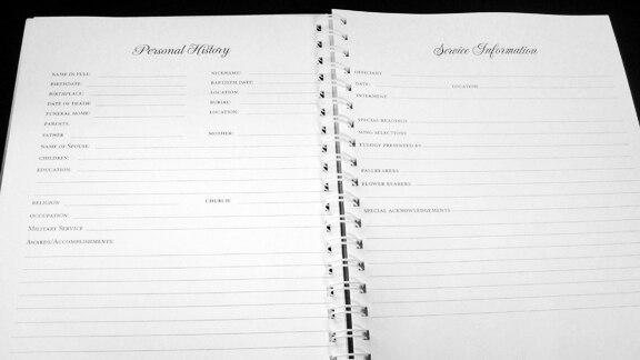 Affinity Spiral Wire Bind Memorial Guest Book Sign In inside view 2