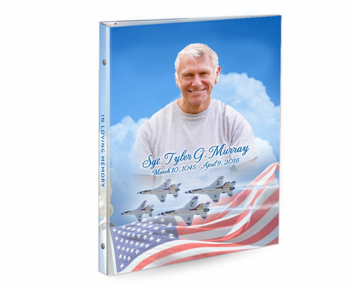 Air Force 3-Ring Book Binder Memorial Funeral Guest Book