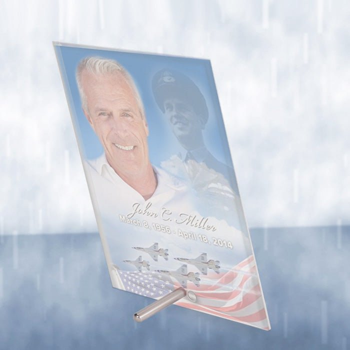Air Force Beveled Glass Memorial Plaque - Celebrate Prints