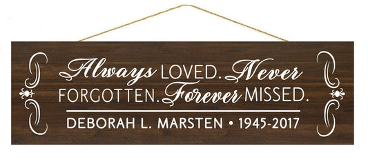 Always Forever Personalized Custom Memorial Wood Signs