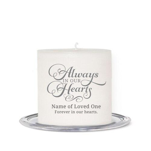 Always In Our Hearts Small Wax In Loving Memory Candle front