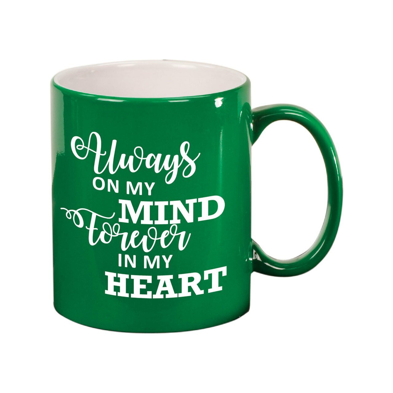 Always On My Mind Ceramic In Loving Memory Mugs green