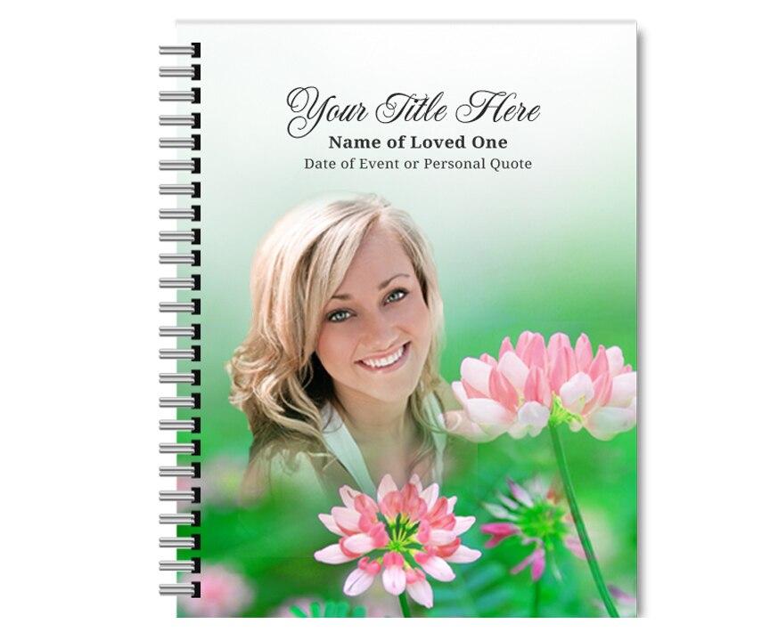 Ambrosia Spiral Wire Bind Memorial Guest Book with photo