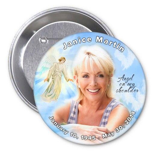 Devout In Loving Memory Memorial Button Pins