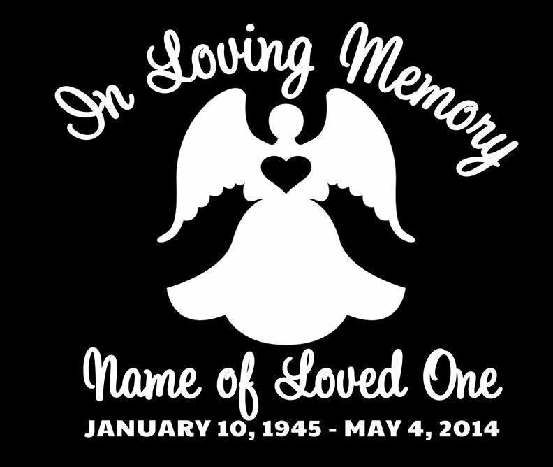 Angel Memorial In Memory Car Decals
