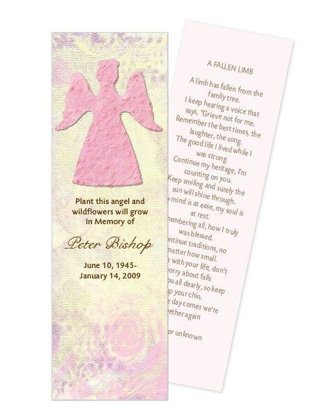 Angel Plantable Memorial Bookmark (Pack of 12) - Celebrate Prints