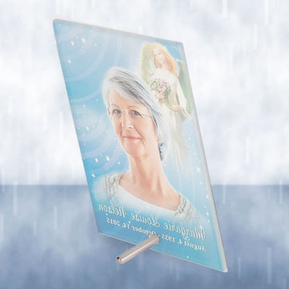 Angelic Beveled Glass Memorial Plaque - Celebrate Prints