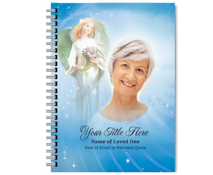 Angelica Spiral Wire Bind Memorial Guest Book with photo