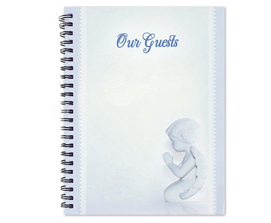 Angelo Spiral Wire Bind Memorial Funeral Guest Book - Celebrate Prints