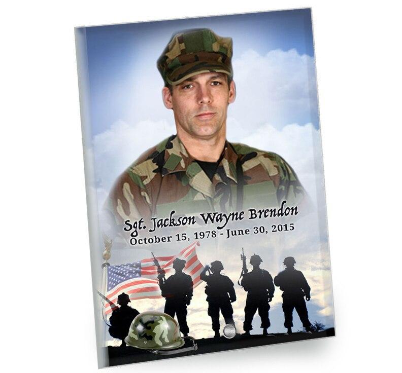Army Beveled Glass Memorial Plaque - Celebrate Prints