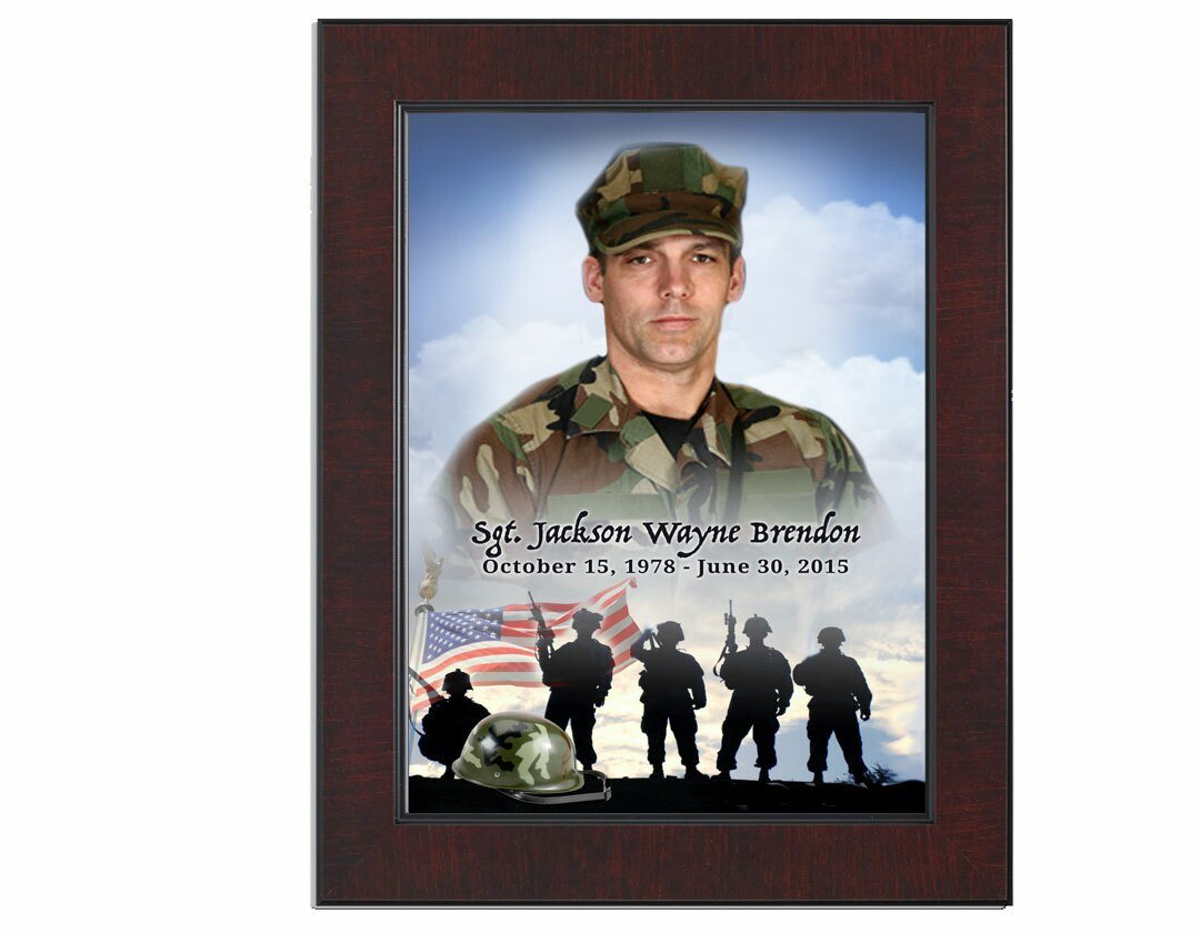 Army Memorial Portraits Poster framed
