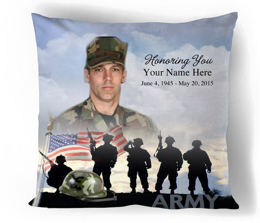 Army In Loving Memory Memorial Pillows
