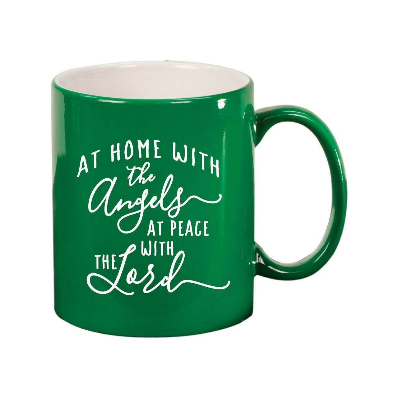 At Home With The Angels Ceramic In Loving Memory Mugs green