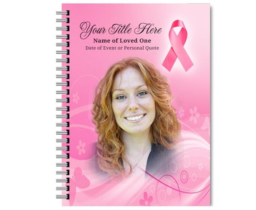 Awareness Spiral Wire Bind Memorial Guest Book with photo