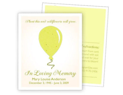 Balloon Plantable Memorial Card (Pack of 25) - Celebrate Prints