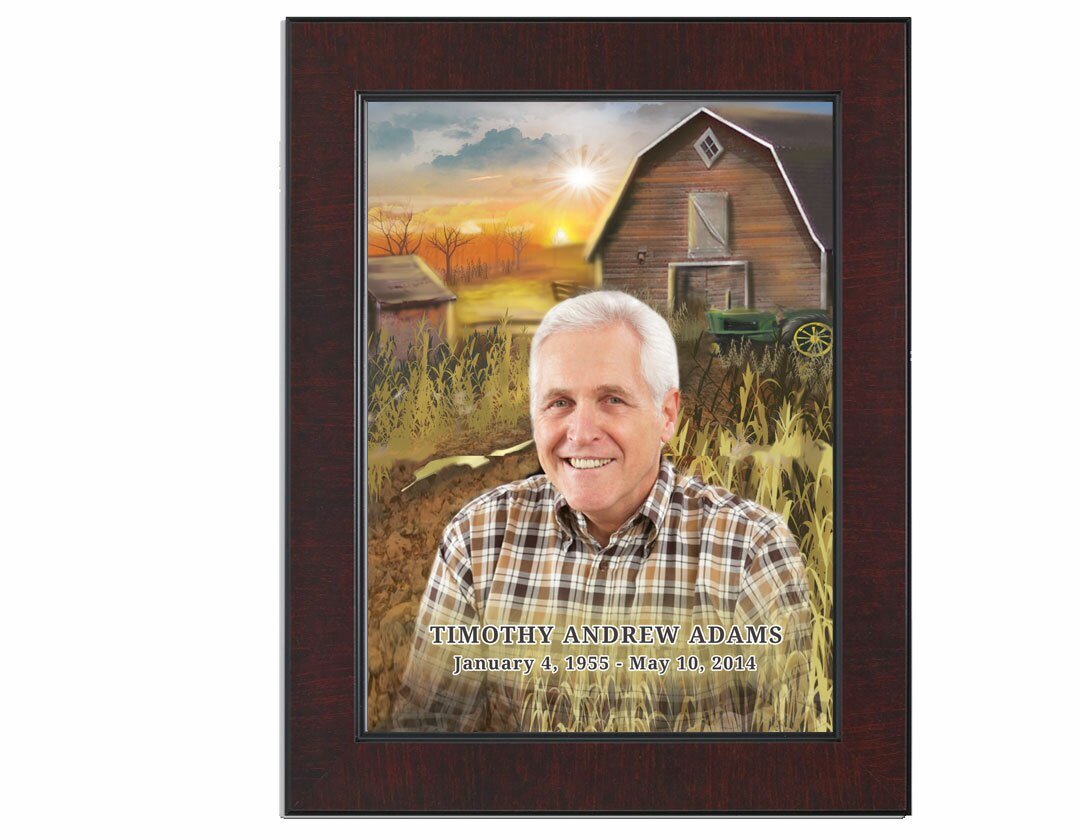 Barn Memorial Portrait Poster framed