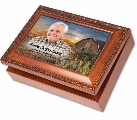 Barn Wooden Keepsake & In Loving Memory Memorial Music Box
