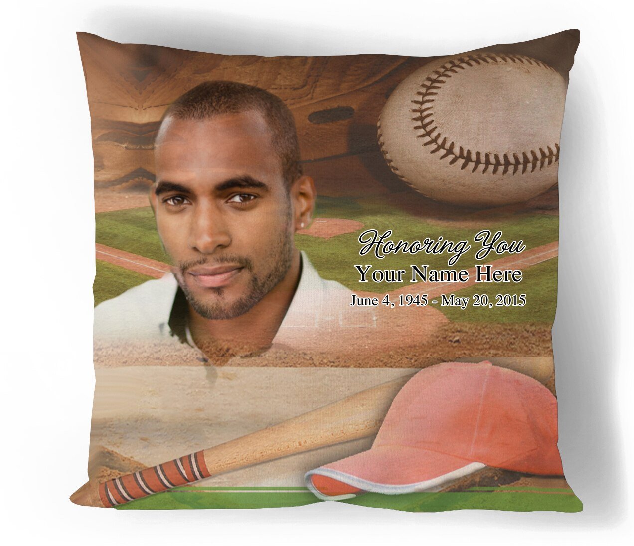 Baseball In Loving Memory Memorial Pillows