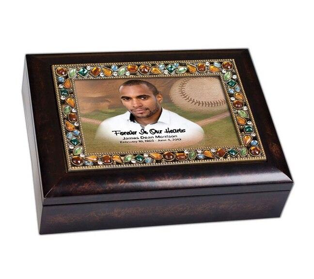 Baseball Jewel Music In Loving Memory Memorial Keepsake Box