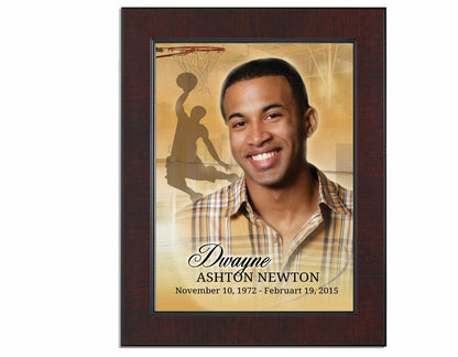 Basketball Memorial Portrait Poster framed