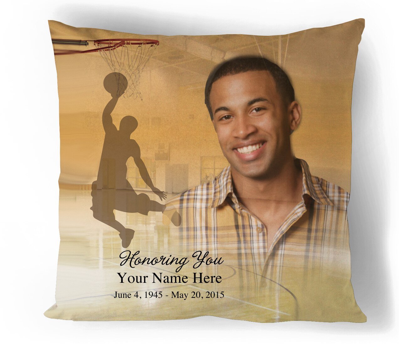 Basketball In Loving Memory Memorial Pillows