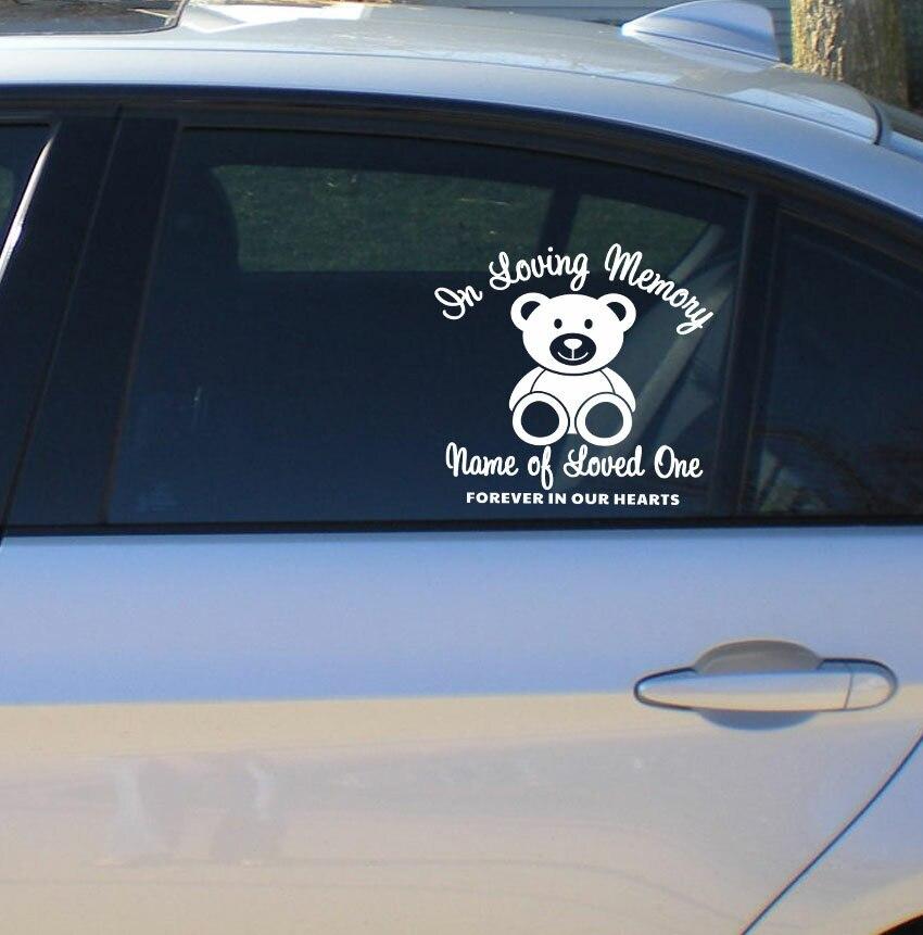 Bear In Memory Car Decals side view
