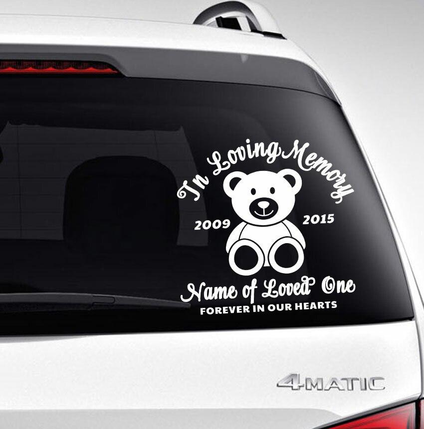 Bear In Memory Car Decals back view