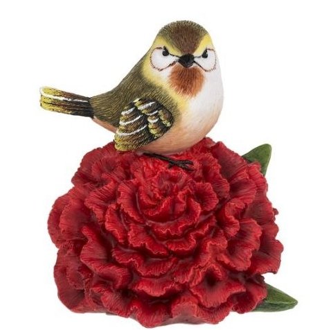 Bird and Carnation Flower Sympathy Figurine - Celebrate Prints