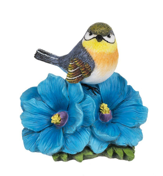 Bird and Larkspur Flower Sympathy Figurine - Celebrate Prints