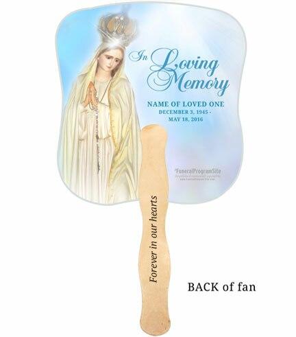 Blessed Memorial Fan With Wooden Handle (Pack of 10) - Celebrate Prints