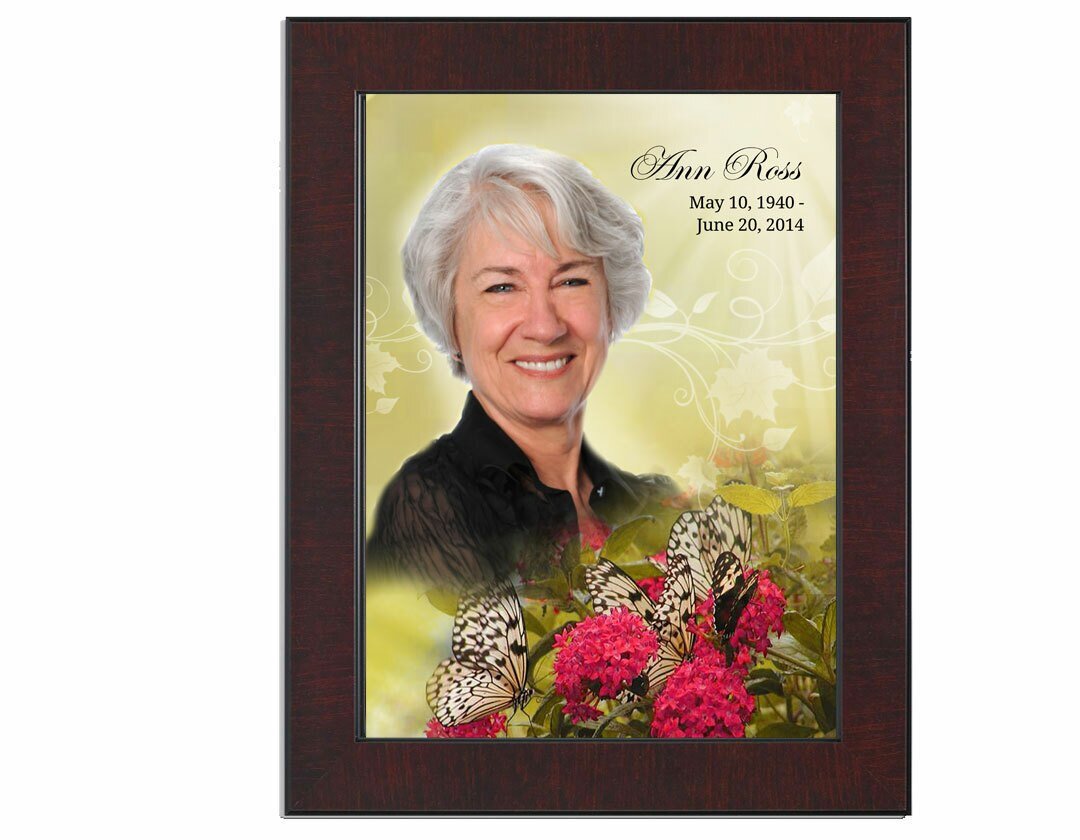 Bouquet In Loving Memory Memorial Portrait Poster framed