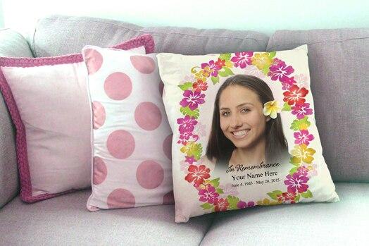 Bouquet In Loving Memory Memorial Pillows sample