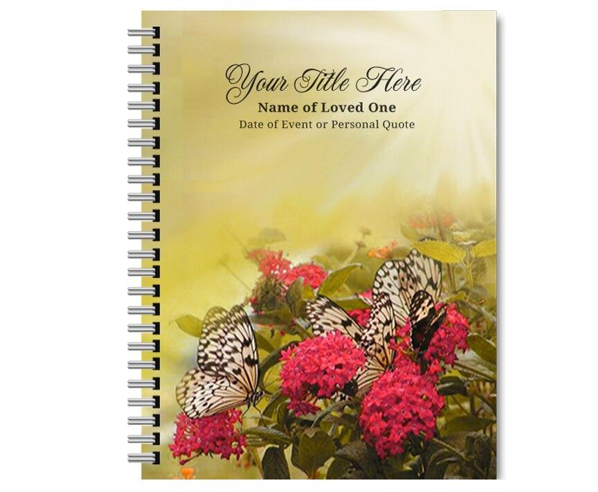 Bouquet Spiral Wire Bind Memorial Guest Book